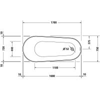 Vorschau: Duravit DuraFaro freistehende ovale Badewanne 170x75cm, weiß 700567000000000