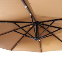 Vorschau: NetSpa Sonnenschirm mit LED-Beleuchtung und Schirmständer, beige