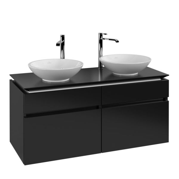 Villeroy&Boch Legato Waschtischunterschrank 120x50cm für Aufsatzwaschtisch, 4 Auszüge, black matt, B58400PD