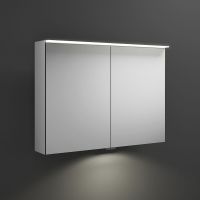 Burgbad Junit Spiegelschrank mit horizontaler LED-Beleuchtung, 2 Spiegeltüren, 90,6x67cm SPIZ090PN380