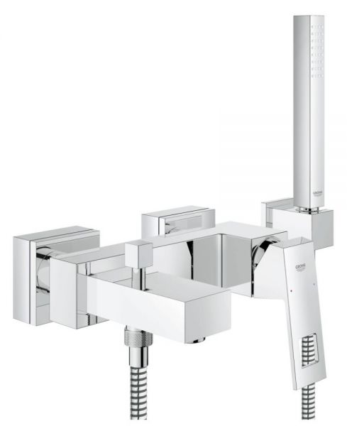 Grohe Eurocube Einhand-Wannenbatterie mit Brausegarnitur, chrom