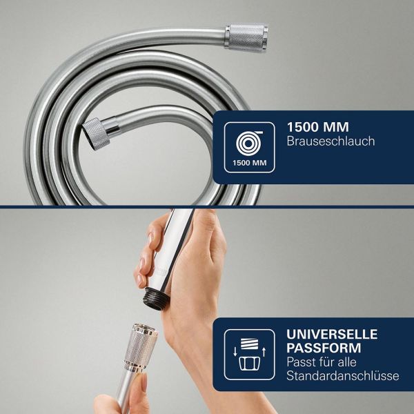Grohe VitalioFlex Silver Brauseschlauch 1,5m mit ProGrip, chrom