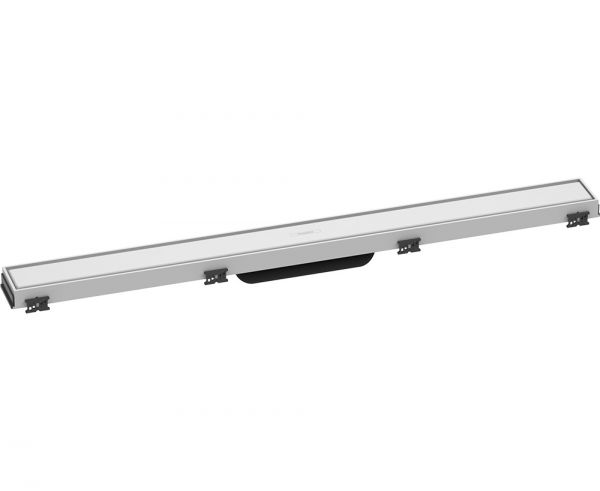 Hansgrohe RainDrain Match Fertigset Duschrinne 80cm, höhenverstellbarer Rahmen, befliesbar, weiß matt 56038700
