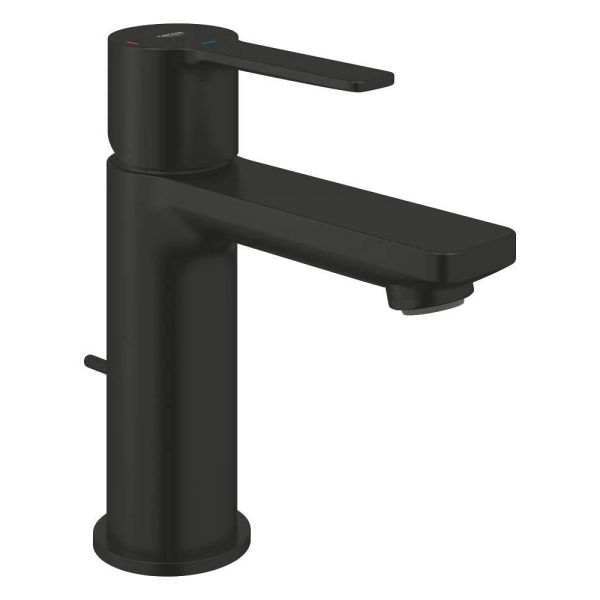 Grohe Lineare Einhand-Waschtischbatterie XS-Size Kaltstart, Ablaufgarnitur, schwarz matt 237902431