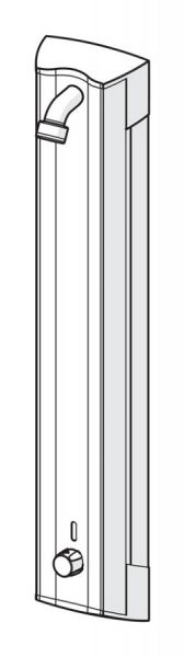 Hansa Hansaelectra berührungsfreies Aluminium Duschpaneel mit Thermostat, Batteriebetrieb, chrom