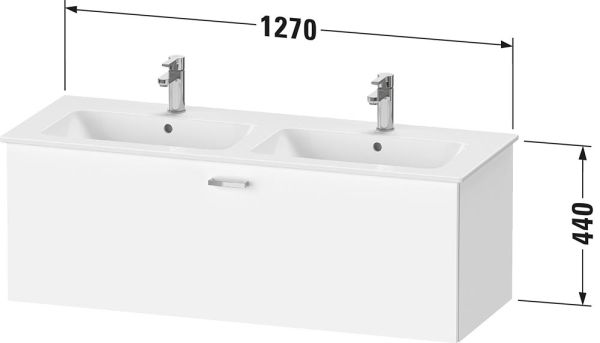 Duravit XBase Waschtischunterschrank 127,5cm, passend zu Doppelwaschtisch ME by Starck 233613
