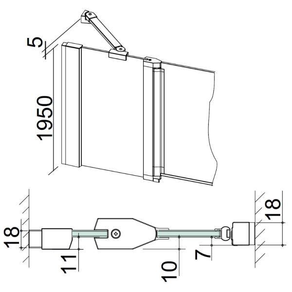 Provex Vario VR Rundkabine mit Pendeltür und Festfeld