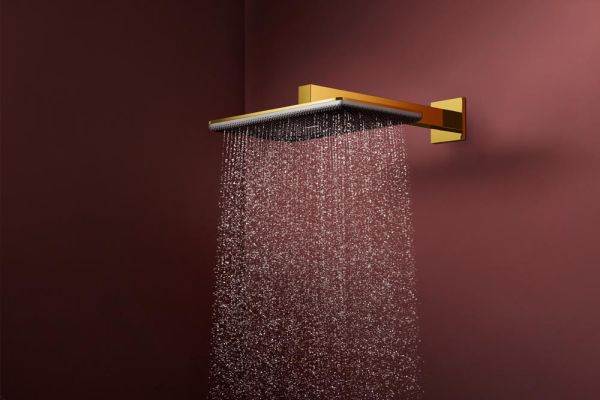 hansgrohe Raindance Alive Q Duschkopf 210/340 2 Strahlarten mit Brausearm, polished gold optic