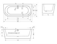 Vorschau: Repabad Livorno oval F Vorwandmontage Badewanne 180x80cm, weiß