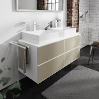Vorschau: Hansgrohe Xevolos E Konsole 137cm für 2 Aufsatzwaschtische 50cm