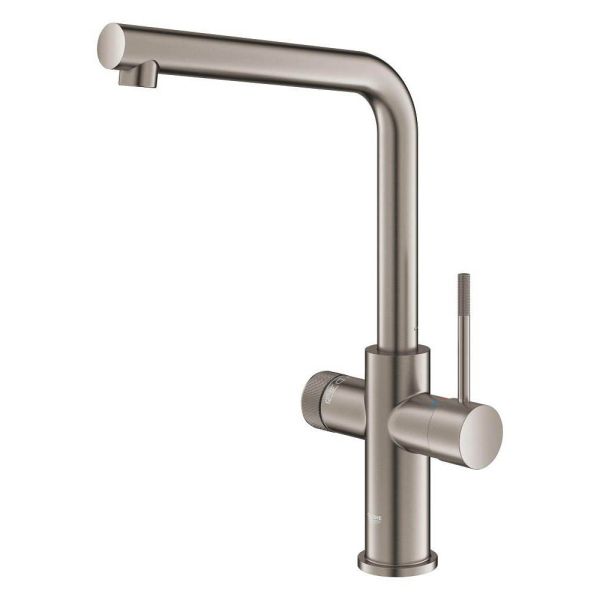 Grohe Blue 2.0 5-in-1-Armatur, L-Auslauf, hard graphite gebürstet 104421AL01