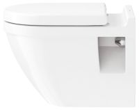 Vorschau: Duravit Starck 3 Wand-WC Set inkl. WC-Sitz mit Absenkautomatik, 54x37cm, oval, weiß 42000900A1