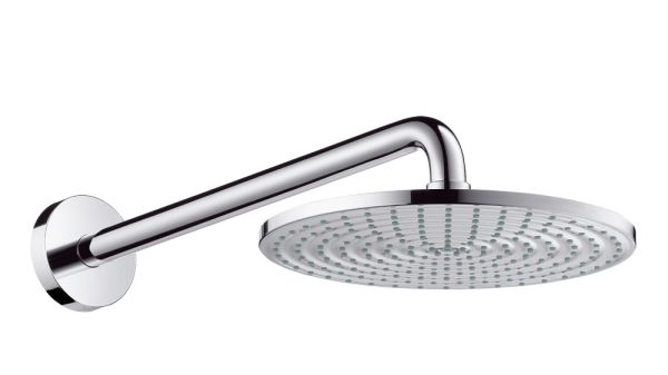 Hansgrohe Raindance Air 1jet Tellerkopfbrause mit Brausearm, 390mm, satinox 27474810