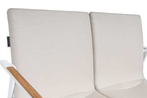 KETTLER DINING DIAMOND Lounge 2er Bank Sunbrella®, weiß matt/ natte linen