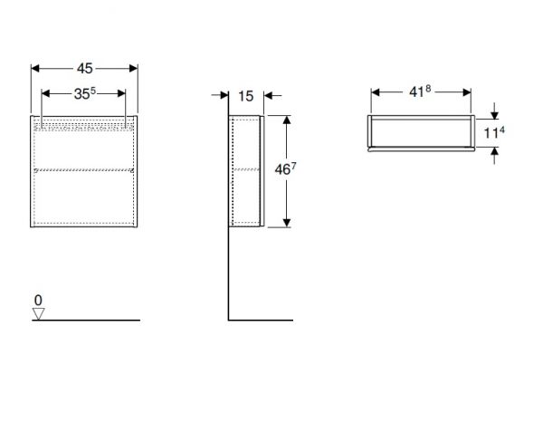 Geberit iCon Hängeschrank mit 1 Tür, quadratisch, Breite 45cm_2