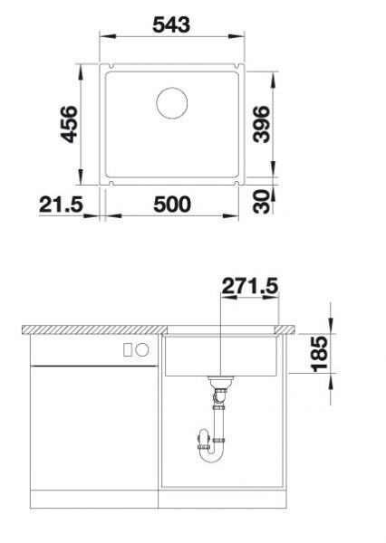 Blanco Subline 500-U Keramikspüle PuraPlus®