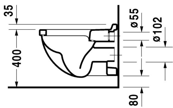 Duravit Starck 3 Wand-WC Set inkl. WC-Sitz mit Absenkautomatik, 54x36cm, oval, weiß