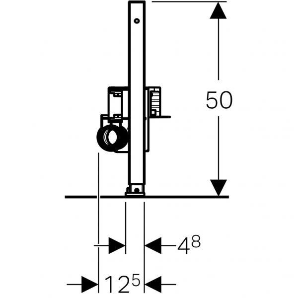 Geberit Duofix Element für Dusche, 50cm, mit Wandablauf, für Estrichhöhe am Einlauf 90–200mm