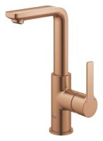 Vorschau: Grohe Lineare Badarmatur L-Size mit Zugstangen-Ablaufgarnitur, warm sunset gebürstet