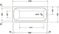 Vorschau: Duravit Qatego Einbau-Badewanne rechteckig 170x75cm, weiß