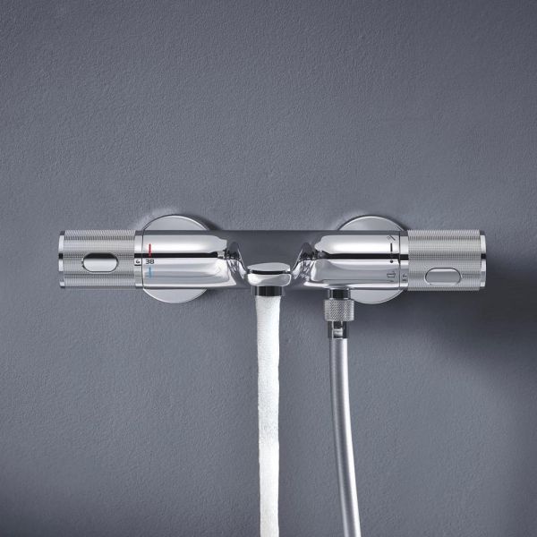 Grohe Precision Feel Thermostat-Wannenbatterie mit ProGrip Rändelstruktur, chrom 34788000