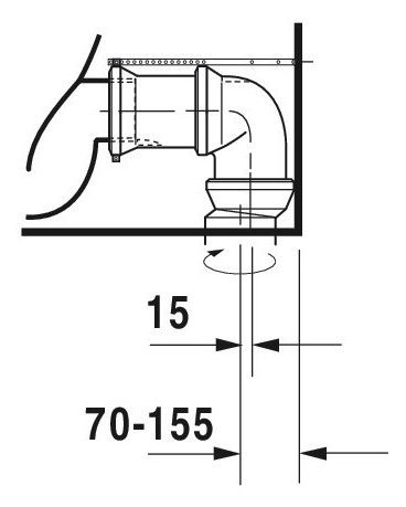 Duravit Starck 3 Stand-WC für Kombination, Tiefspüler 36x66cm, weiß