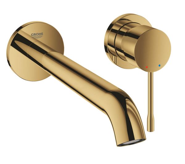Grohe Essence 2-Loch-Waschtischbatterie, Ausladung 230mm, wassersparend, cool sunrise 29193GL1