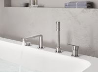 Grohe Lineare 4-Loch Einhand-Wannenkombination, wassersparend, supersteel