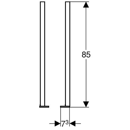 Geberit Duofix Fußverlängerungsset, für Fußbodenaufbau 20–40 cm