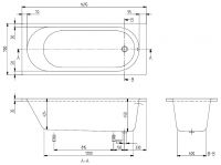 Vorschau: Villeroy&Boch O.Novo Rechteck-Badewanne 170x70cm 