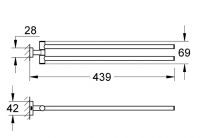 Vorschau: Grohe Essentials Cube Handtuchhalter 2-armig, 44cm, schwenkbar