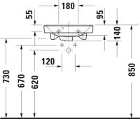 Vorschau: Duravit Duravit No.1 Handwaschbecken rechteckig 45x35cm, mit Überlauf, ohne Wondergliss, weiß 0743450000