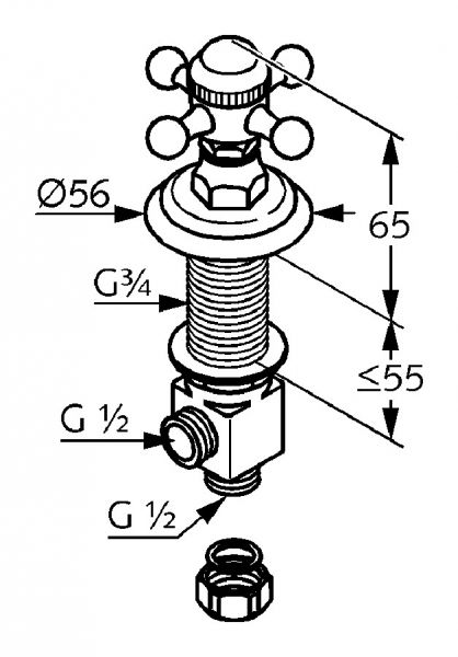 Kludi 1926 Seitenventil Cold, chrom 518170520 1