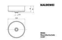 Vorschau: Kaldewei Ming 3187 Waschtisch-Schale rund Ø40cm, Höhe 16,2cm, mit Perl-Effekt
