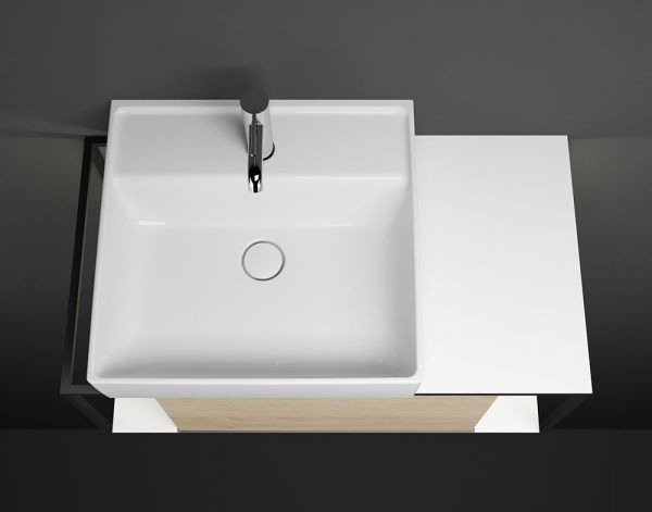 Burgbad Junit Aufsatzwaschtisch 90cm mit Unterschrank und LED-Beleuchtung
