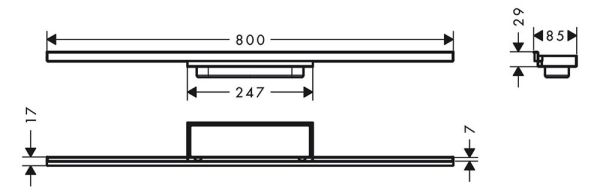 Hansgrohe RainDrain Minimalistic Fertigset Duschrinne 80cm, befliesbar