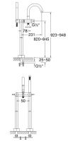 Vorschau: Steinberg Serie 100 freistehende Wannen-Armatur Ausladung 231mm