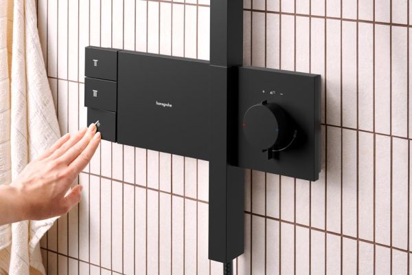 hansgrohe Raindance Alive S Duschsystem 300 2 Strahlarten mit ShowerSelect Comfort, schwarz matt