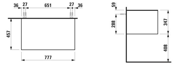 Laufen The New Classic Schubladenelement 78cm, 1 Schublade, zu Aufsatz-Handwaschbecken 81685.2