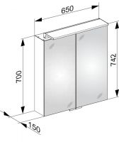Vorschau: Keuco Royal L1 Spiegelschrank mit 2 Schubkästen 65x74,2cm, silber-gebeizt-eloxiert