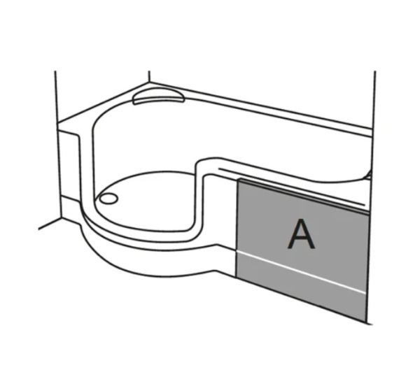 Artweger Twinline 1 Schürze 01 Nischeneinbau links & rechts, für Badewanne 180x100/80cm