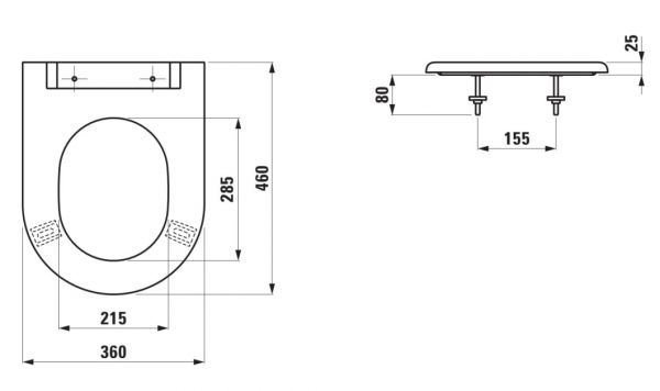 Laufen Liberty Line WC-Sitzring ohne Deckel, abnehmbar H8914700000001_1