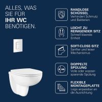 Vorschau: Grohe Solido Compact 5-in1 WC-Set mit Even Drückerplatte, Soft-Close-WC-Sitz, weiß