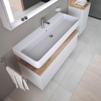 Vorschau: Duravit Qatego Waschtisch 120x47cm, wandhängend, mit Hahnloch, weiß