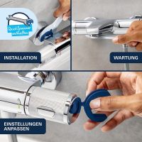Vorschau: Grohe Precision Feel Thermostat-Wannenbatterie mit ProGrip Rändelstruktur, cool sunrise gebürstet