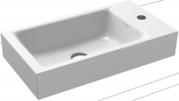 Kaldewei Puro Aufsatz-Handwaschtisch 55x30cm, mit Perl-Effekt, Mod. 3166 1 Hahnloch weiß
