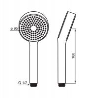 Vorschau: Hansa Hansabasicjet Handbrause, Eco-Durchfluss, 1-strahlig, chrom