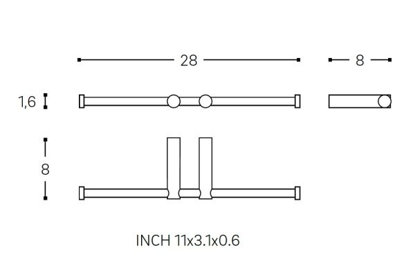 Cosmic Logic Doppelter Rollenhalter ohne Deckel, edelstahl poliert