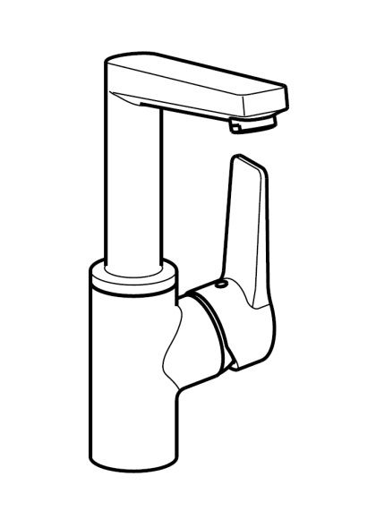 Hansa Hansatwist Waschtisch-Einhand-Einlochbatterie, schwenkbar, chrom