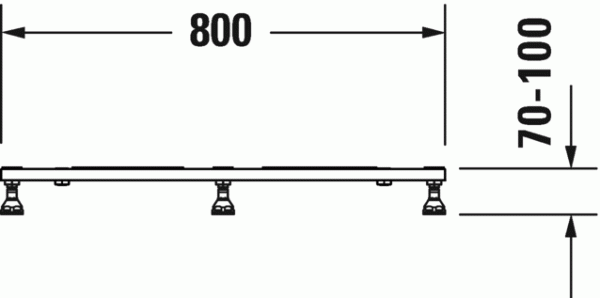 Duravit Tempano Fußgestell höhenverstellbar 70 - 100mm 800x800x85mm